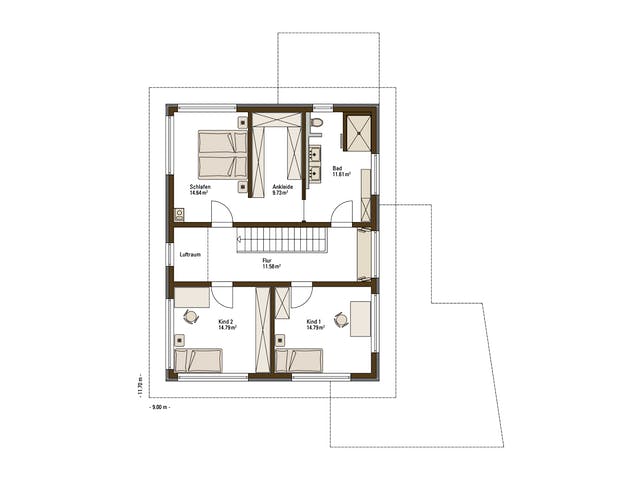 Fertighaus MH Balance Poing von Fertighaus WEISS Schlüsselfertig ab 495571€, Satteldach-Klassiker Grundriss 2