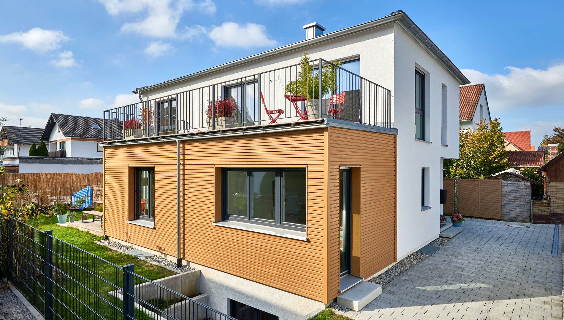 Fertighaus Haus Weinberg von Fertighaus WEISS Schlüsselfertig ab 460173€, Stadtvilla Außenansicht 1