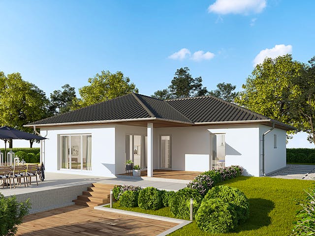 Massivhaus Bernburg von FIBAV Massivhaus, Bungalow Außenansicht 1 Massivhaus Bernburg von FIBAV Massivhaus, Bungalow Außenansicht 1