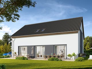 Massivhaus Stadthaus Cuxhaven von FIBAV Massivhaus, Satteldach-Klassiker Außenansicht 1