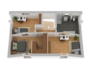 Massivhaus Doppelhaushälfte Fulda von FIBAV Massivhaus, Satteldach-Klassiker Grundriss 2