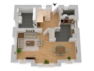 Massivhaus Stadthaus Kiel von FIBAV Massivhaus, Satteldach-Klassiker Grundriss 1