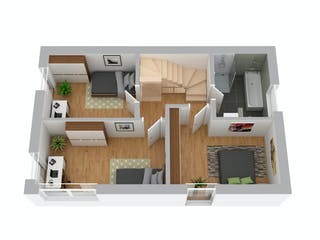 Massivhaus Doppelhaushälfte Meißen von FIBAV Massivhaus, Cubushaus Grundriss 2