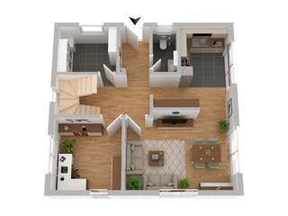 Massivhaus Stadtvilla Weimar von FIBAV Massivhaus, Stadtvilla Grundriss 1