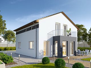 Massivhaus Stadthaus Werder von FIBAV Massivhaus, Satteldach-Klassiker Außenansicht 1