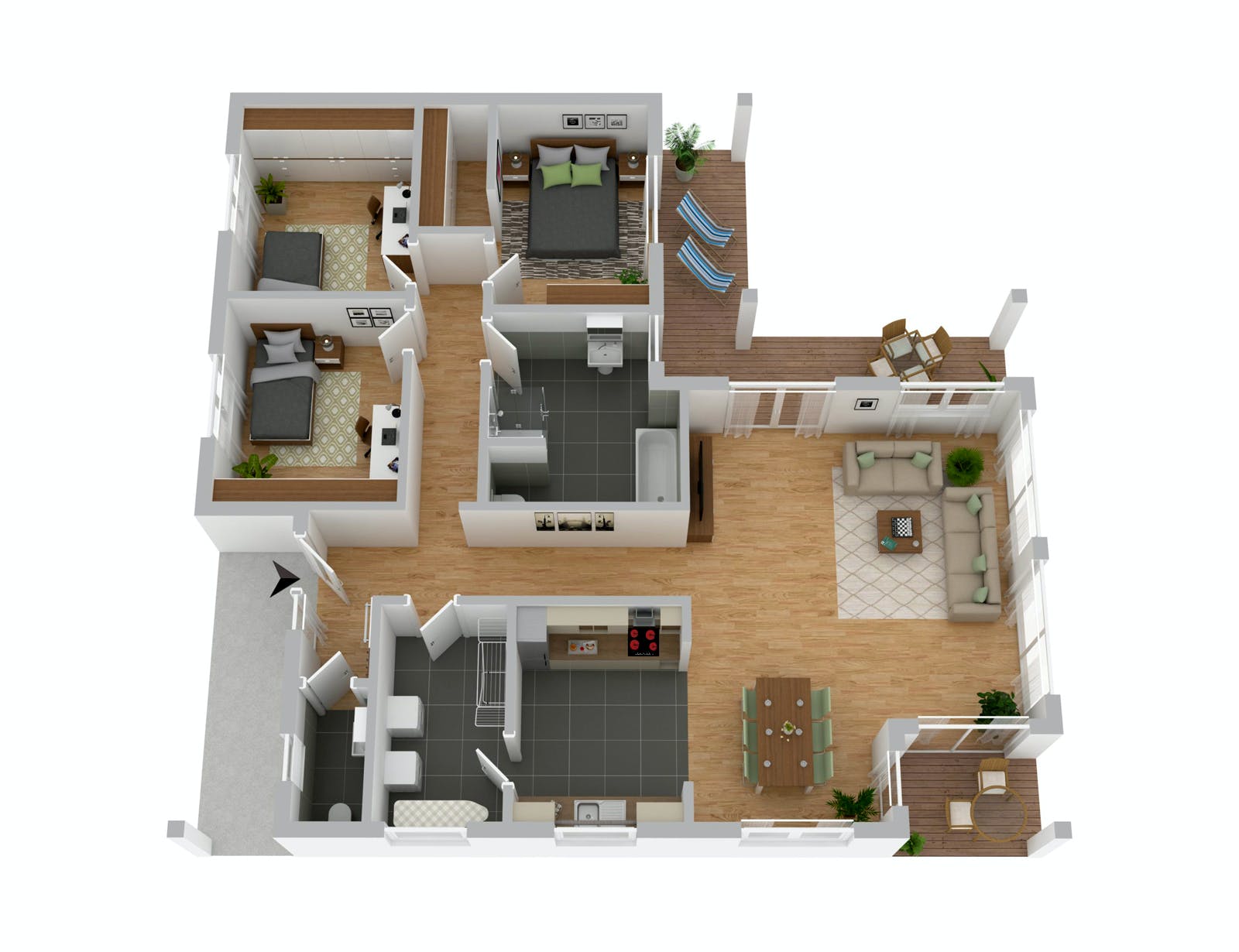 Massivhaus Wismar von FIBAV Massivhaus, Bungalow Grundriss 1