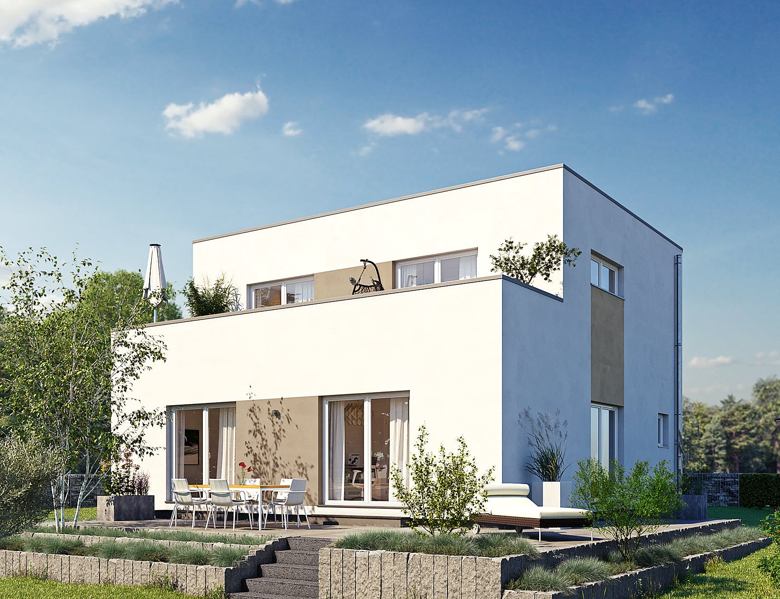 Fertighaus ARTIS 301 F STG von FingerHaus Schlüsselfertig ab 385486€, Cubushaus Außenansicht 1