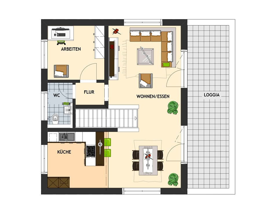 Fertighaus ARTIS 301 F STG von FingerHaus Schlüsselfertig ab 385486€, Cubushaus Grundriss 2