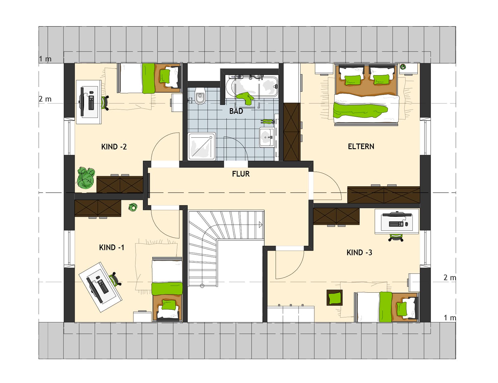 Fertighaus JUNO 401 S100 von FingerHaus Schlüsselfertig ab 356714€, Satteldach-Klassiker Grundriss 2