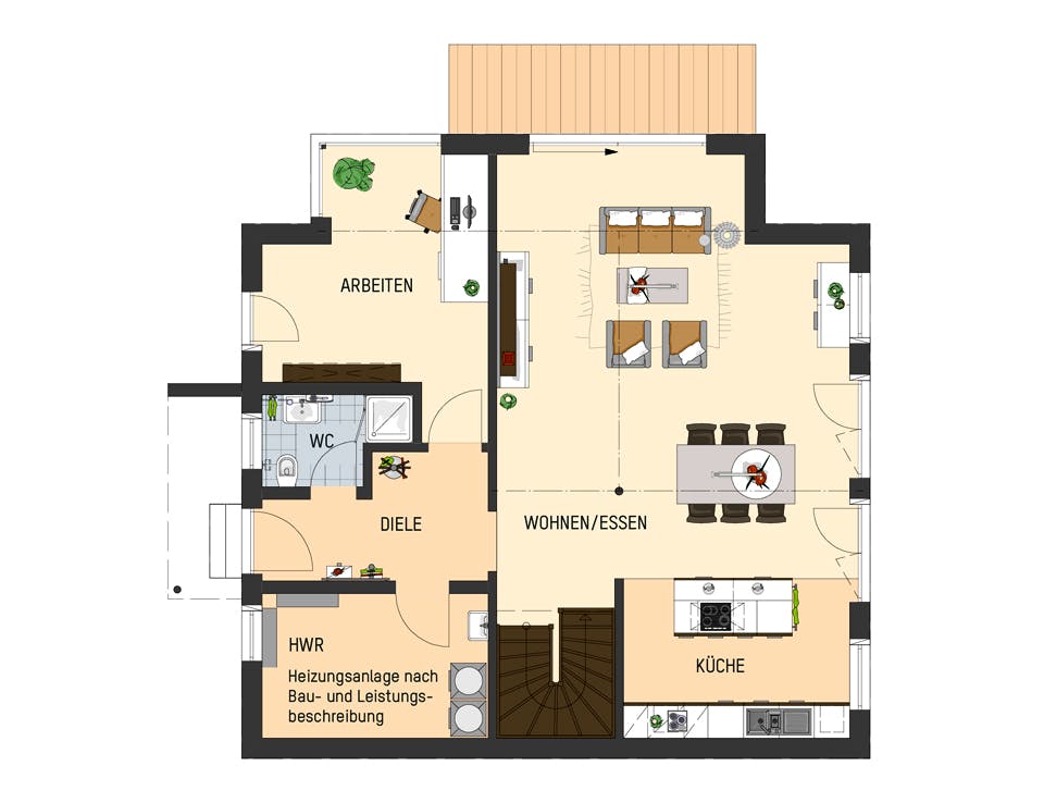 Fertighaus MH Kassel - MEDLEY 3.0  300 B W von FingerHaus Schlüsselfertig ab 440508€, Stadtvilla Grundriss 1