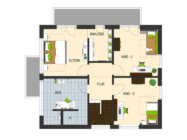 Fertighaus MH Kassel - MEDLEY 3.0  300 B W von FingerHaus Schlüsselfertig ab 440508€, Stadtvilla Grundriss 2