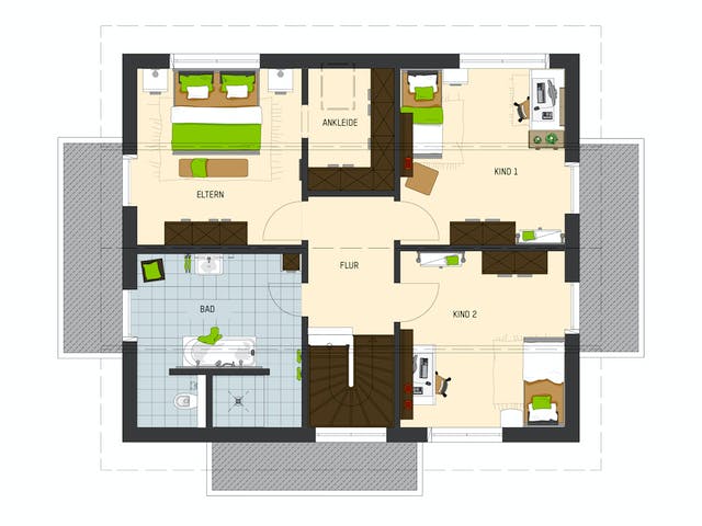 Fertighaus MH München-Poing - MEDLEY 3.0  300 B S215 von FingerHaus Schlüsselfertig ab 424449€, Grundriss 2