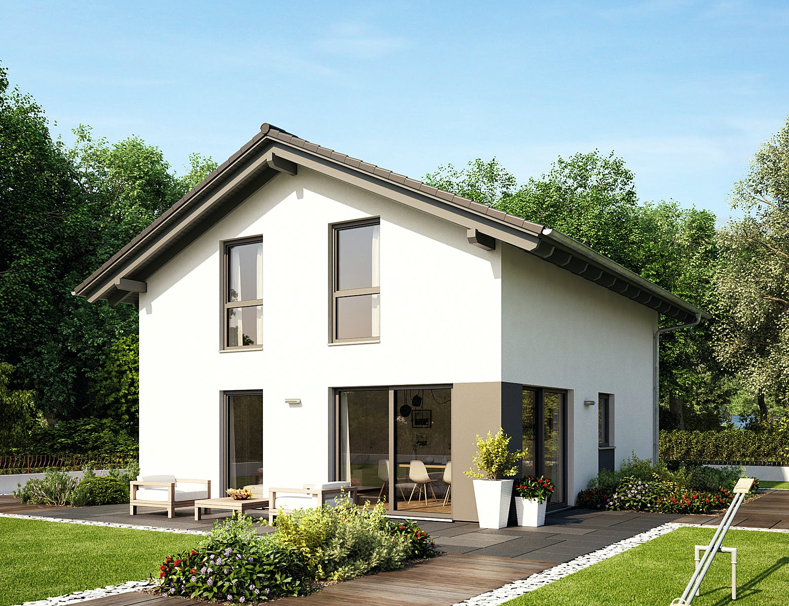 Fertighaus MEDLEY 3.0 102 A S160 von FingerHaus Schlüsselfertig ab 304891€, Satteldach-Klassiker Außenansicht 1