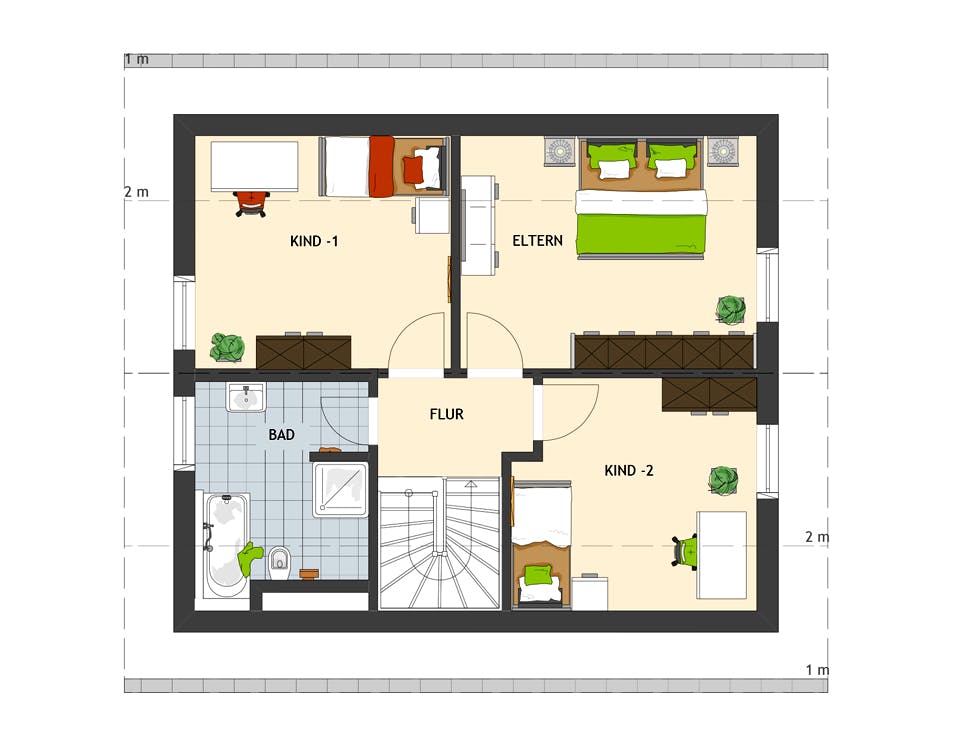 Fertighaus MEDLEY 3.0 102 A S160 von FingerHaus Schlüsselfertig ab 304891€, Satteldach-Klassiker Grundriss 2