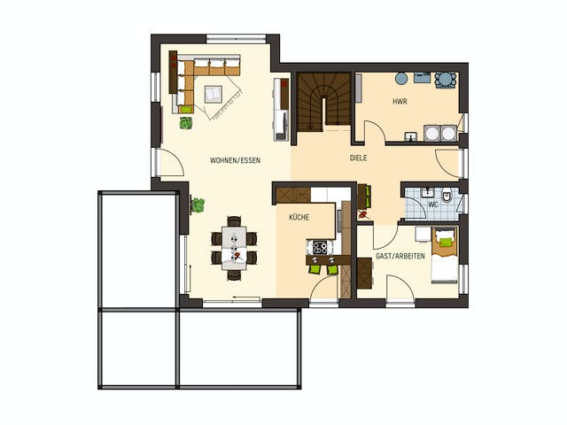 Fertighaus MH Frankenberg - MEDLEY 3.0 300 B von FingerHaus Schlüsselfertig ab 435213€, Stadtvilla Grundriss 1