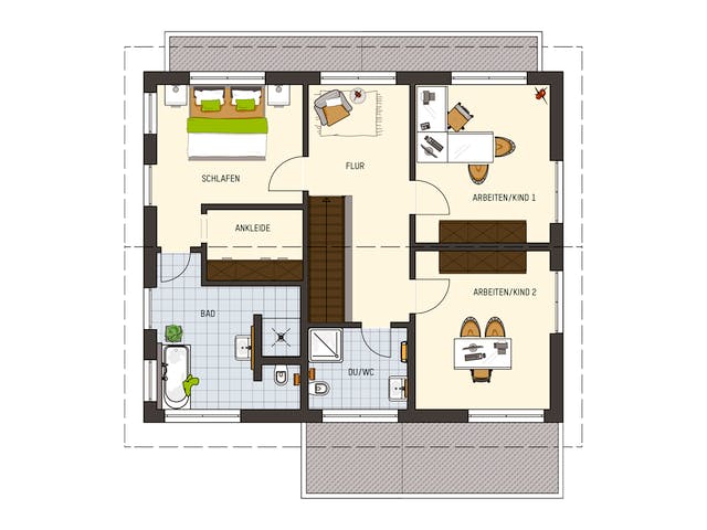 Fertighaus MH Fellbach - MEDLEY 3.0 300 B von FingerHaus Schlüsselfertig ab 468345€, Satteldach-Klassiker Grundriss 2