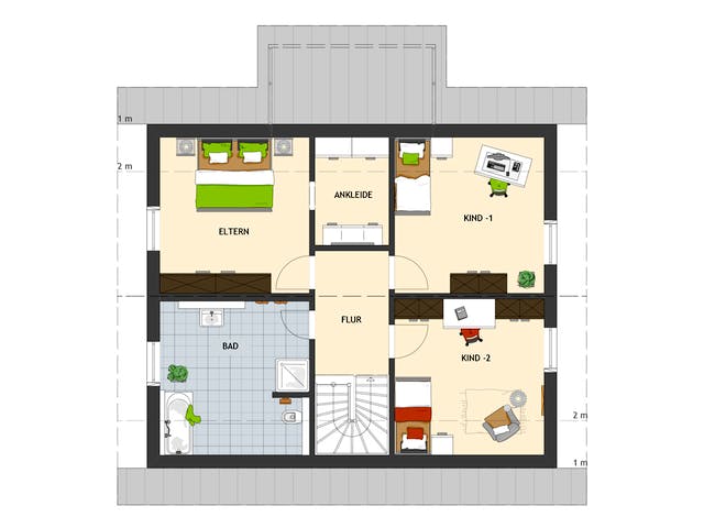 Fertighaus MEDLEY 3.0 410 B S130 WG von FingerHaus Schlüsselfertig ab 411537€, Satteldach-Klassiker Grundriss 2