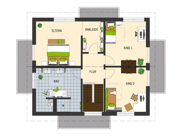 Fertighaus MH Mannheim - MEDLEY 3.0 von FingerHaus Schlüsselfertig ab 460934€, Satteldach-Klassiker Grundriss 2