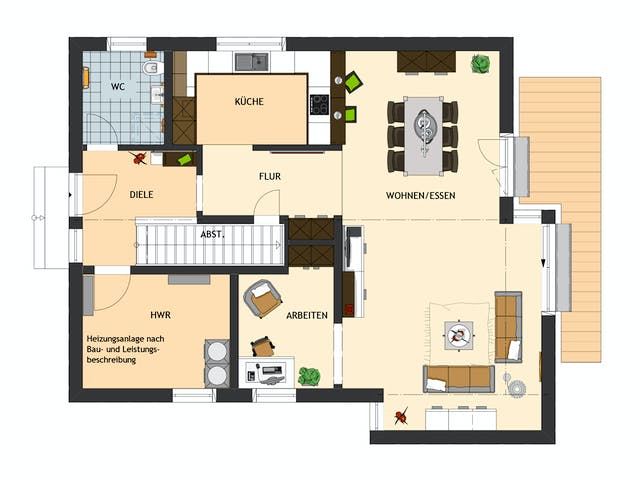 Fertighaus NEO 311 ek5 von FingerHaus Schlüsselfertig ab 361420€, Satteldach-Klassiker Grundriss 1