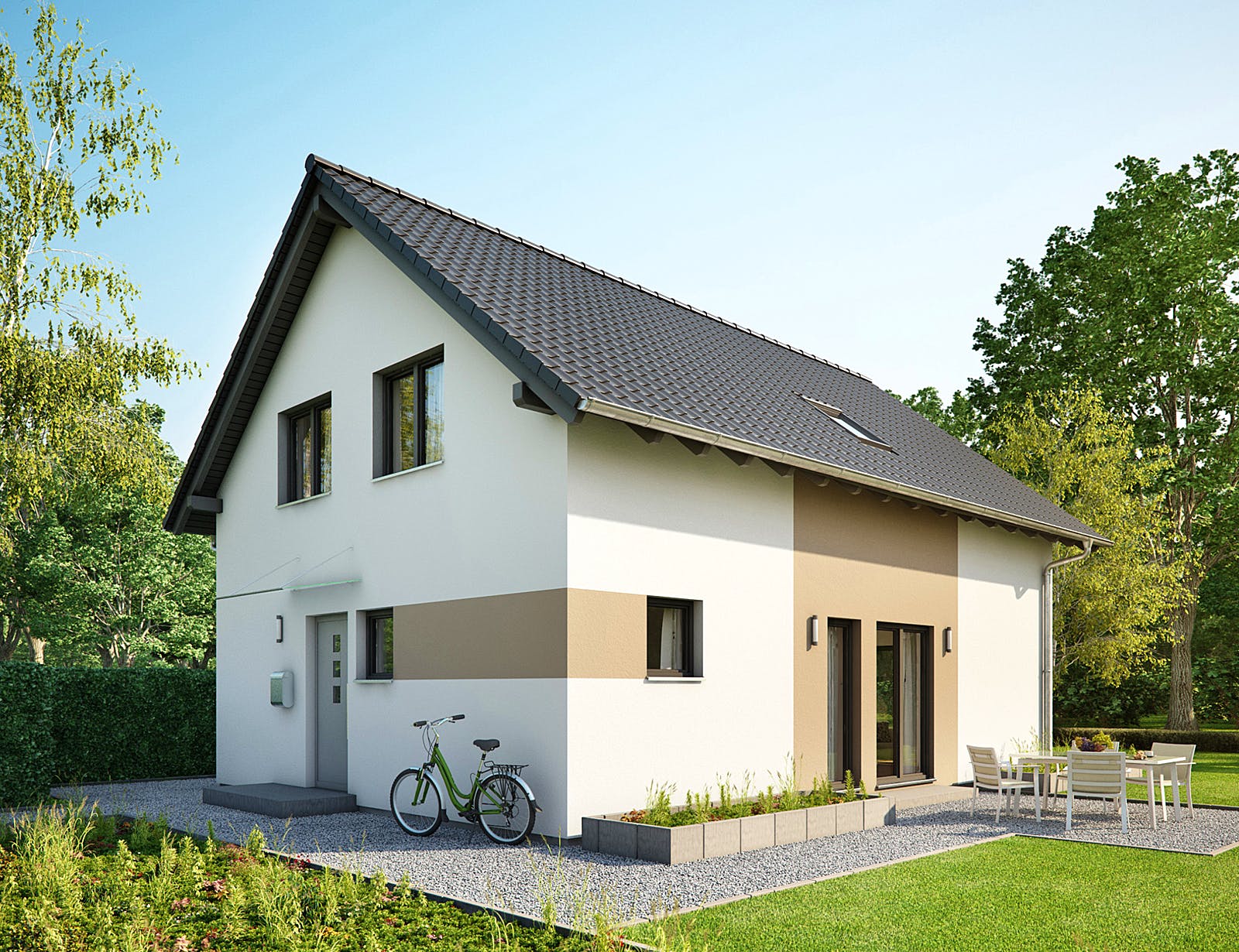 Fertighaus NEO 516 von FingerHaus Schlüsselfertig ab 368879€, Satteldach-Klassiker Außenansicht 1