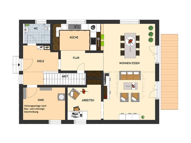 Fertighaus NEO 516 von FingerHaus Schlüsselfertig ab 368879€, Satteldach-Klassiker Grundriss 1