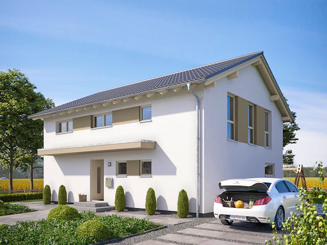 Fertighaus SENTO 504 K S130 von FingerHaus Schlüsselfertig ab 381722€, Satteldach-Klassiker Außenansicht 1