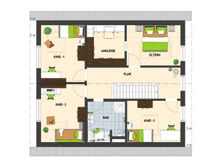 Fertighaus SENTO 504 K S130 von FingerHaus Schlüsselfertig ab 381722€, Satteldach-Klassiker Grundriss 2