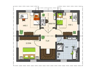 Fertighaus MH Leipzig - UNO 2.0 200 B S180 von FingerHaus Schlüsselfertig ab 353172€, Satteldach-Klassiker Grundriss 2
