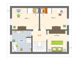 Fertighaus UNO 2.0 201 A S180 von FingerHaus Schlüsselfertig ab 335197€, Satteldach-Klassiker Grundriss 2