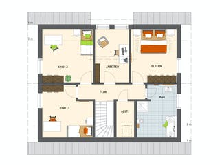 Fertighaus VIO 420 S130 qg1 von FingerHaus Schlüsselfertig ab 383650€, Satteldach-Klassiker Grundriss 2