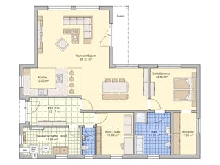 Fertighaus Levita von Fingerhut Haus Schlüsselfertig ab 419247€, Bungalow Grundriss 1
