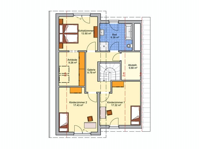 Fertighaus Granda von Fingerhut Haus Schlüsselfertig ab 474400€, Pultdachhaus Grundriss 2