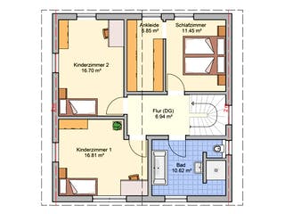 Fertighaus Juna von Fingerhut Haus Schlüsselfertig ab 430913€, Satteldach-Klassiker Grundriss 2