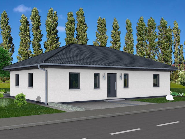 Fertighaus Junto 160 von Fingerhut Haus Schlüsselfertig ab 521828€, Bungalow Außenansicht 1