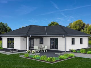 Fertighaus Junto 160 von Fingerhut Haus Schlüsselfertig ab 521828€, Bungalow Außenansicht 2