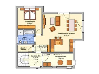 Fertighaus Junto 173 von Fingerhut Haus Schlüsselfertig ab 550019€, Satteldach-Klassiker Grundriss 1