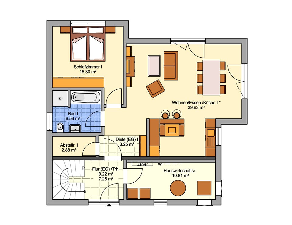 Fertighaus Junto 173 von Fingerhut Haus Schlüsselfertig ab 550019€, Satteldach-Klassiker Grundriss 1