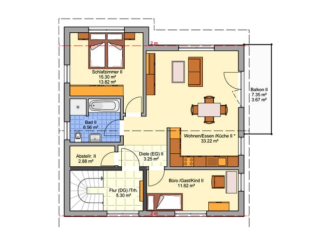 Fertighaus Junto 173 von Fingerhut Haus Schlüsselfertig ab 550019€, Satteldach-Klassiker Grundriss 2