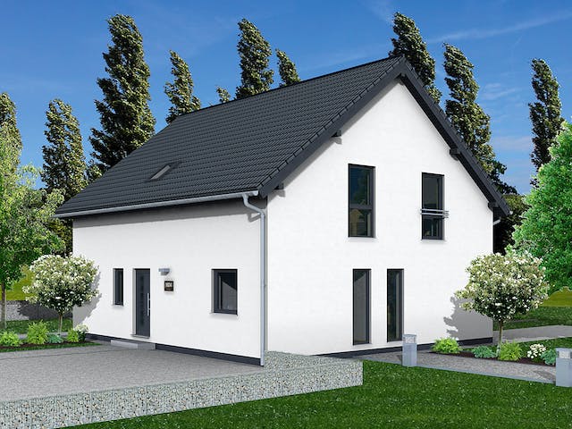 Fertighaus Junto 175 von Fingerhut Haus Schlüsselfertig ab 536992€, Satteldach-Klassiker Außenansicht 2