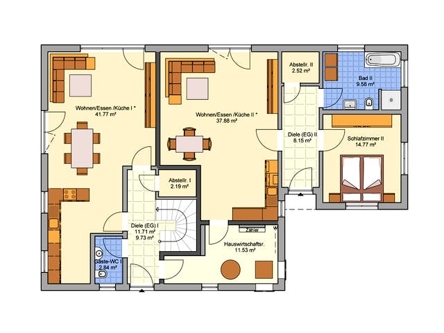 Fertighaus Junto 224 von Fingerhut Haus Schlüsselfertig ab 654868€, Satteldach-Klassiker Grundriss 1