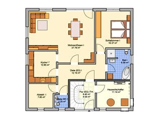 Fertighaus Junto 225 von Fingerhut Haus Schlüsselfertig ab 627796€, Satteldach-Klassiker Grundriss 1