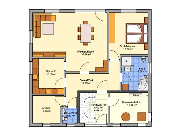 Fertighaus Junto 225 von Fingerhut Haus Schlüsselfertig ab 620281€, Satteldach-Klassiker Grundriss 1