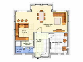 Fertighaus Kelari von Fingerhut Haus Schlüsselfertig ab 467929€, Satteldach-Klassiker Grundriss 1