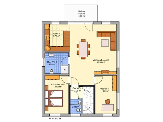 Fertighaus Komforta von Fingerhut Haus Schlüsselfertig ab 485704€, Stadtvilla Grundriss 2