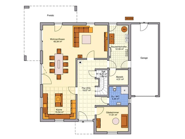 Fertighaus Lageto von Fingerhut Haus Schlüsselfertig ab 691219€, Cubushaus Grundriss 1