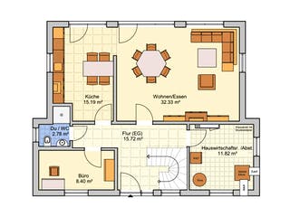 Fertighaus Luxa von Fingerhut Haus Schlüsselfertig ab 532083€, Pultdachhaus Grundriss 1