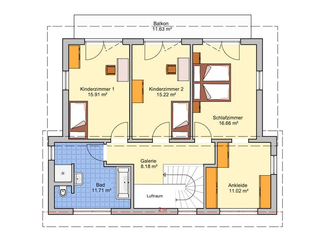 Fertighaus Luxa von Fingerhut Haus Schlüsselfertig ab 532083€, Pultdachhaus Grundriss 2