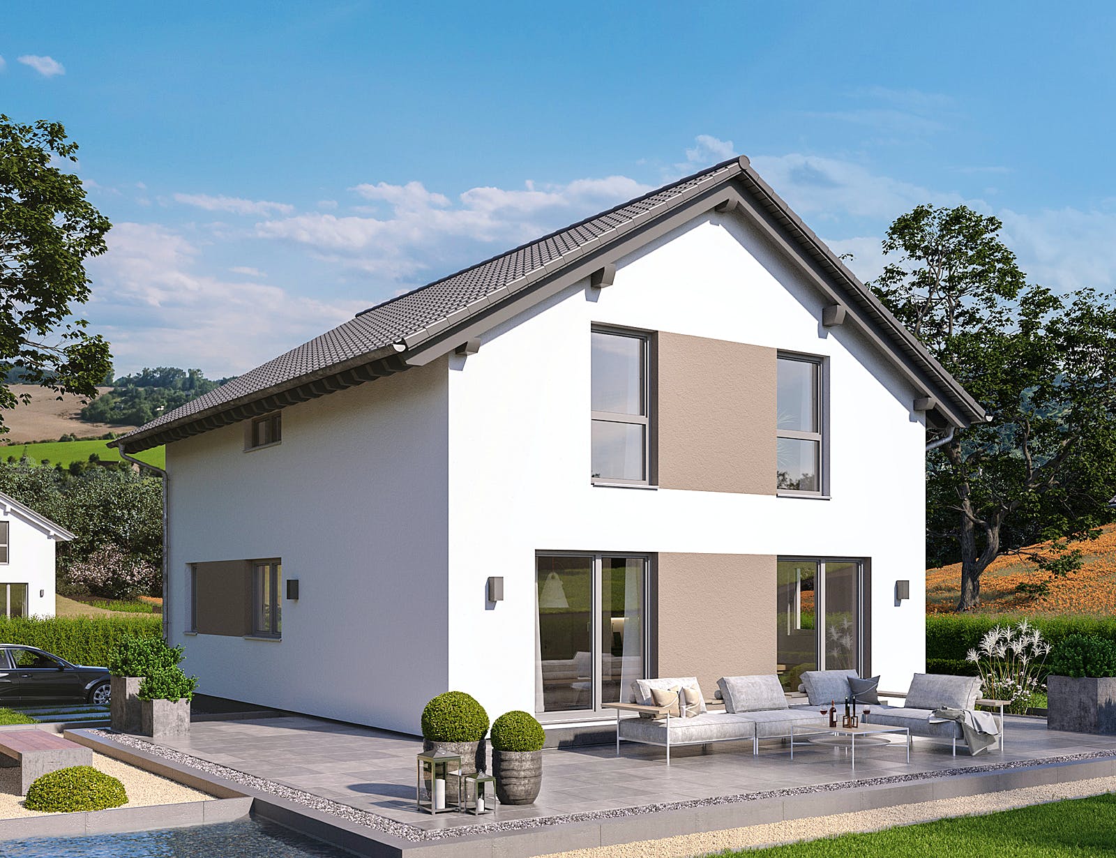 Fertighaus Mainz von Fingerhut Haus Schlüsselfertig ab 406202€, Satteldach-Klassiker Außenansicht 1