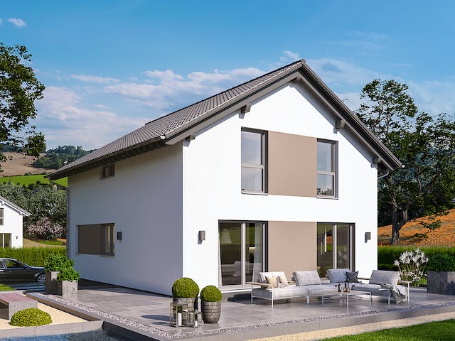 Fertighaus Mainz von Fingerhut Haus Schlüsselfertig ab 406202€, Satteldach-Klassiker Außenansicht 1