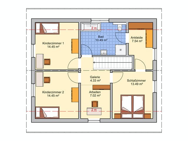 Fertighaus Mainz von Fingerhut Haus Schlüsselfertig ab 406202€, Satteldach-Klassiker Grundriss 2